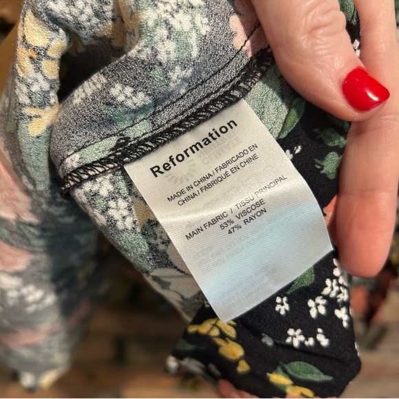 Reformation Black Floral Mini Dress - Picture 9 of 11